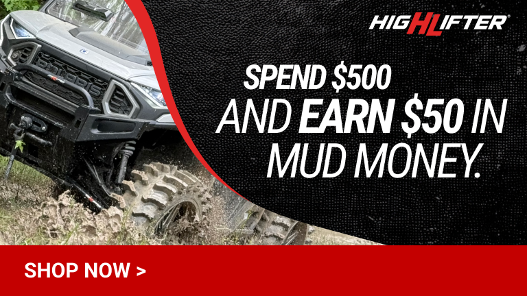 $50 Mud Money is calling your name! Spend $500 or more between now and April 28 and recieve $50 to use on your next purchase!